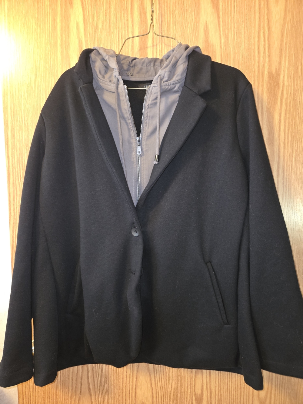 torrid Black Pea Coat with Gray Hooded Liner